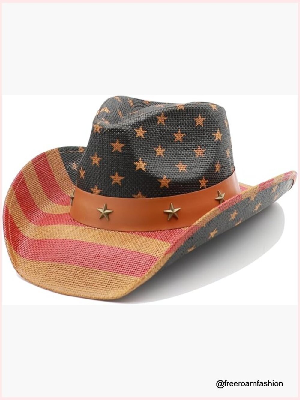 Unisex Straw Cowboy Hat Wide Brim Fedora Sun Hat